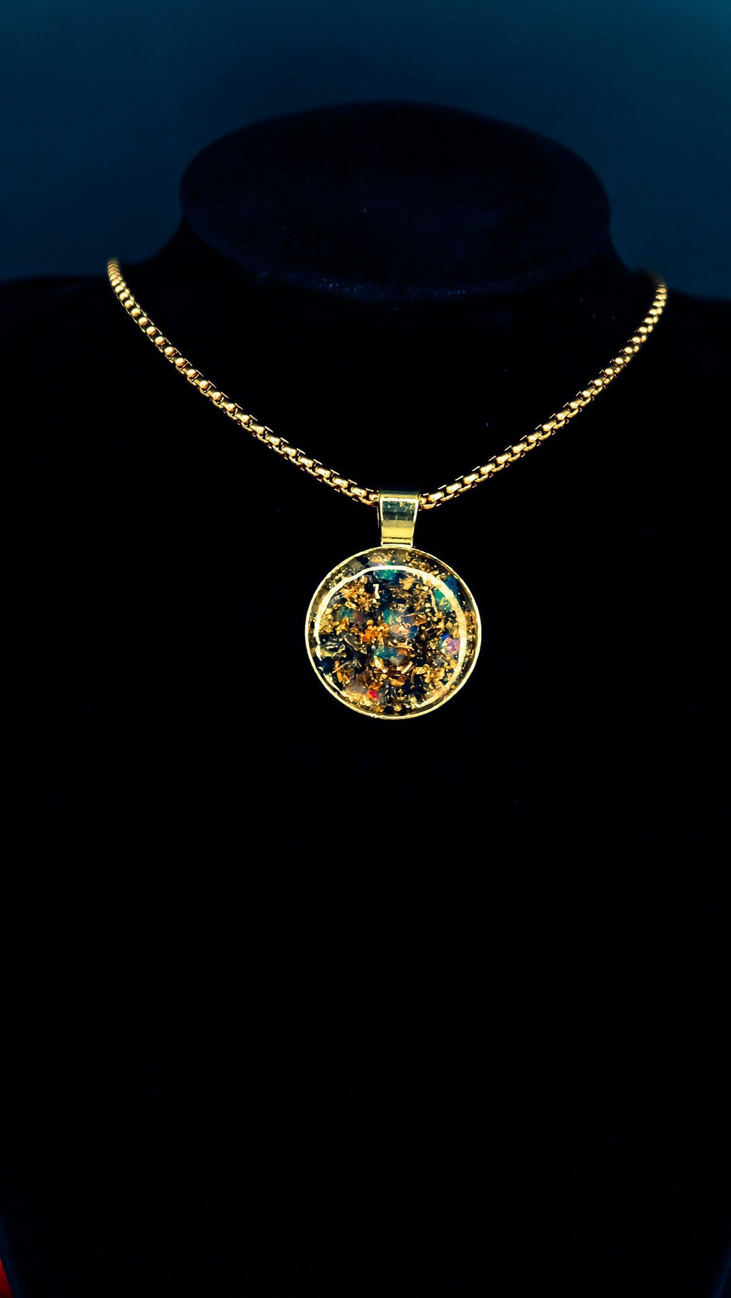 Opal Amulett Orgonit Anhänger mit Opal Gold Bismuth Bronze Bergkristall und Schungit Strahlenschutz und Aktivierung der Kreativität
