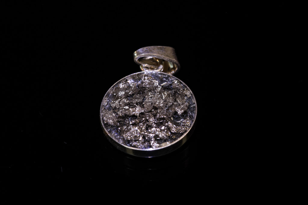 Blattplatin Orgonit Amulett aus 925 Sterling Silber