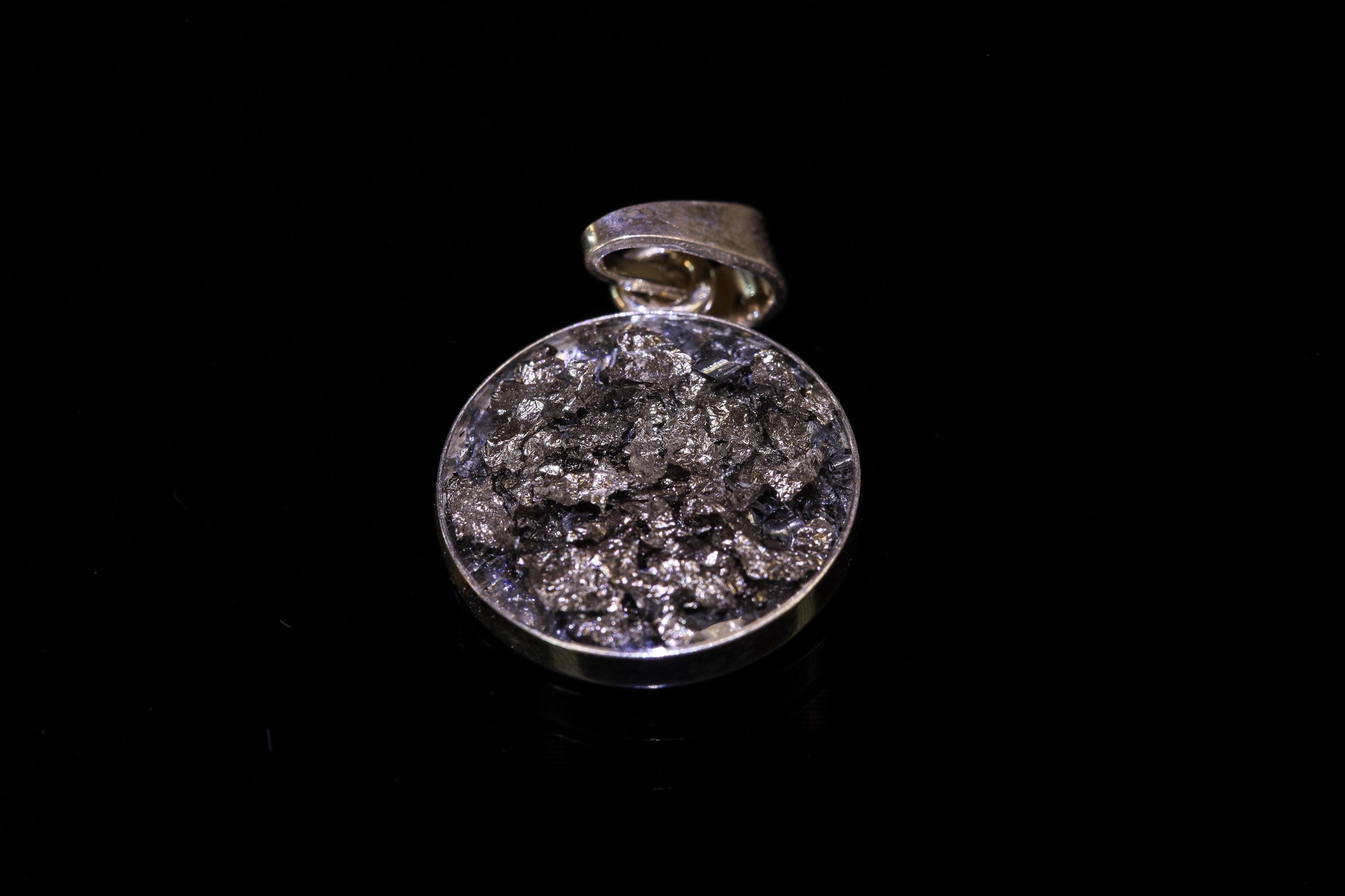 Blattplatin Orgonit Amulett aus 925 Sterling Silber