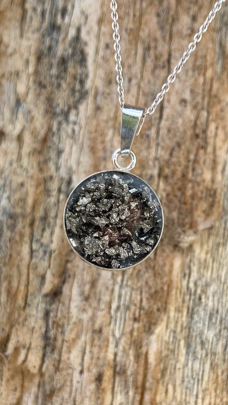 Blattplatin Orgonit Amulett aus 925 Sterling Silber