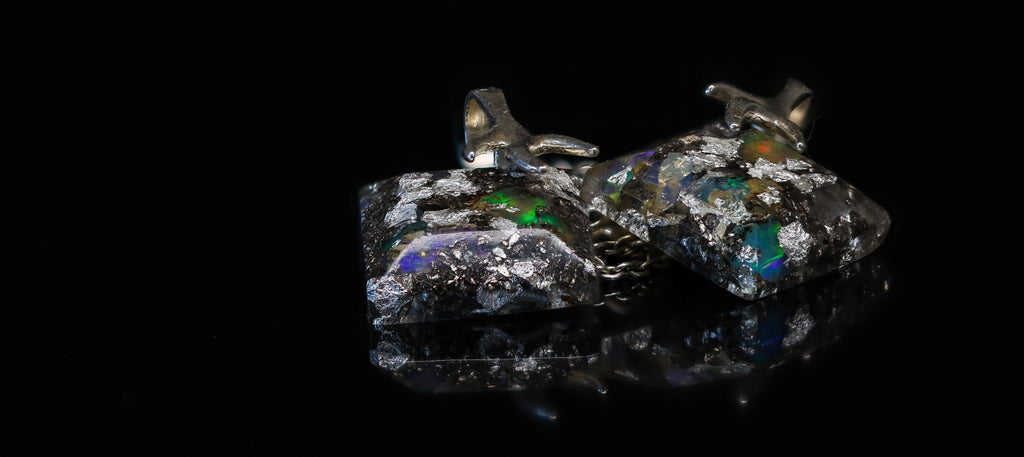 15x15mm Opal Kettenanhänger mit Wurzelfassung aus 925 Sterling Silber Made in Germany Orgonit Anhänger Heilstein Schmuck