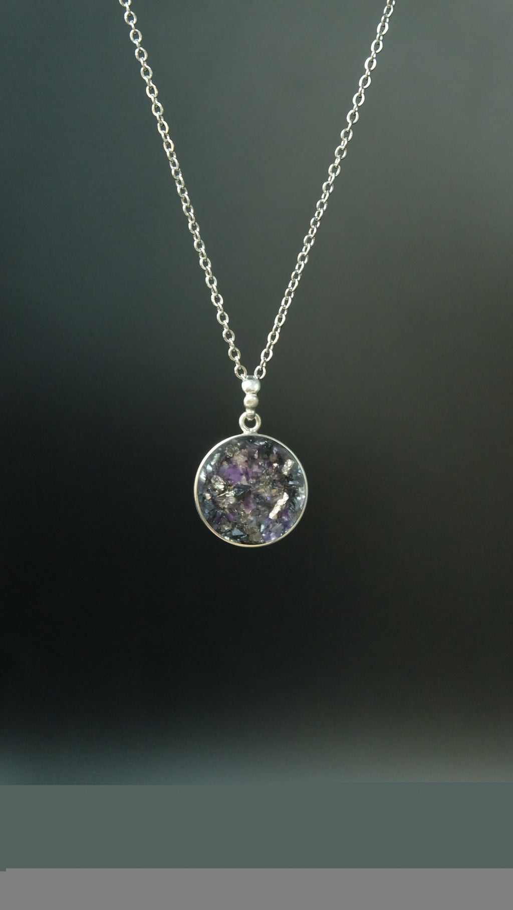 Atlantis® 925 Sterling Silber Amulett aus Edelsteinen und hochwertigen Metallen wie Amethyst und Silizium DM 20mm