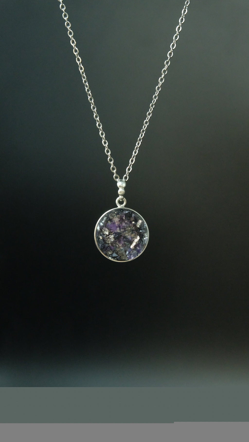 Atlantis® 925 Sterling Silber Amulett aus Edelsteinen und hochwertigen Metallen wie Amethyst und Silizium DM 20mm