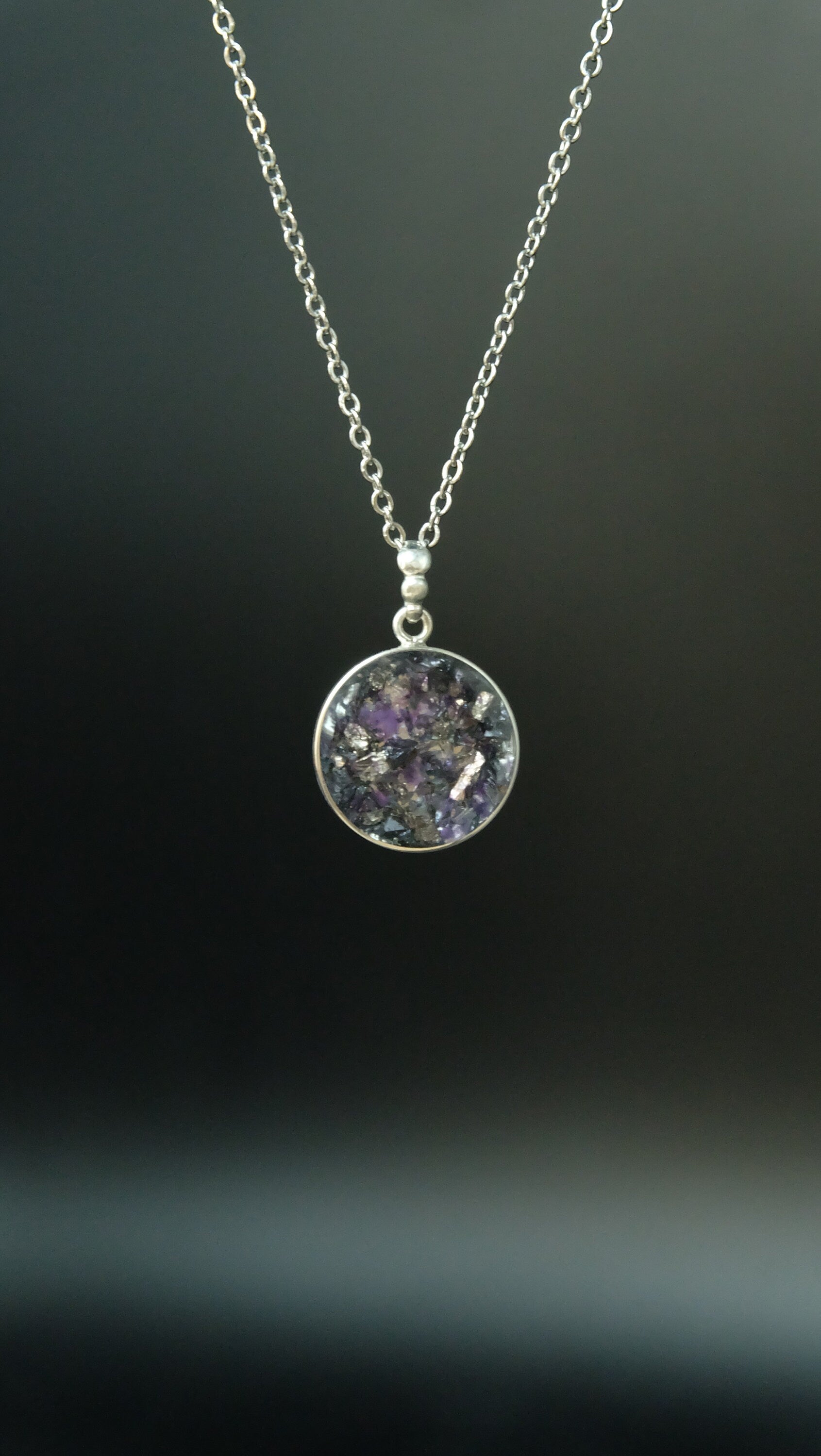 Atlantis® 925 Sterling Silber Amulett aus Edelsteinen und hochwertigen Metallen wie Granat und Silizium DM 20mm