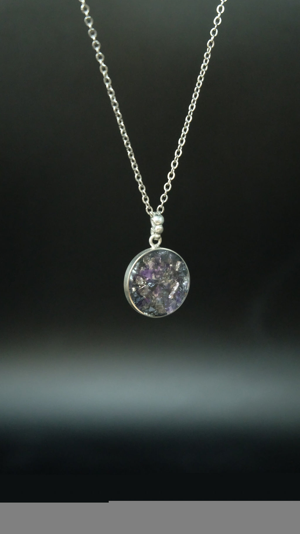 Atlantis® 925 Sterling Silber Amulett aus Edelsteinen und hochwertigen Metallen wie Amethyst und Silizium DM 20mm