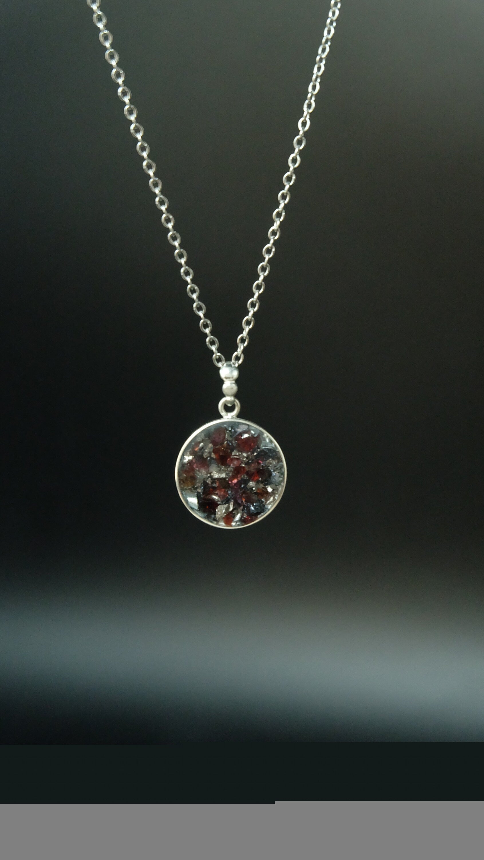 Atlantis® 925 Sterling Silber Amulett aus Edelsteinen und hochwertigen Metallen wie Amethyst und Silizium DM 20mm