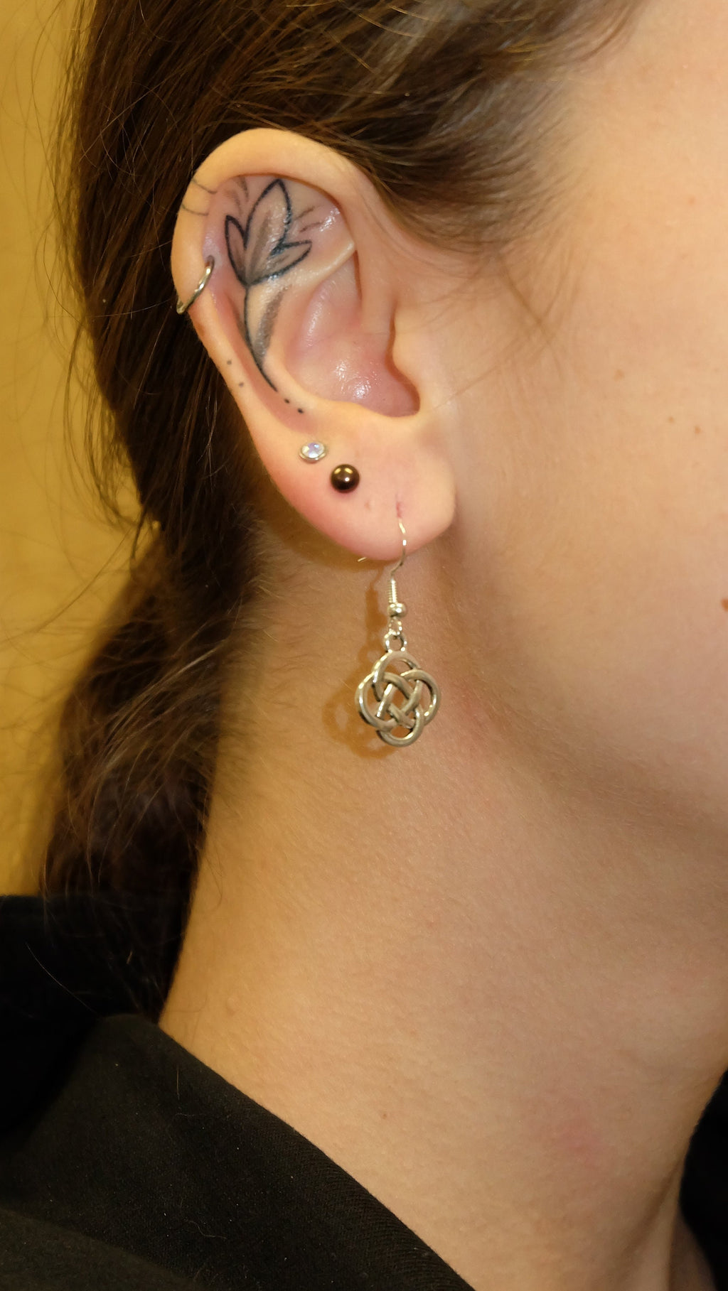 Keltischer Knoten Ohrringe aus Edelstahl & 925 Sterling Silber - 18x15mm - Handmade - Celtic Design