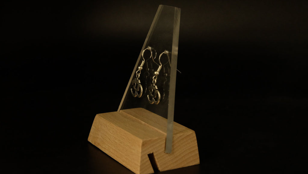 Om Ohrringe aus 925 Sterling Silber und Edelstahl