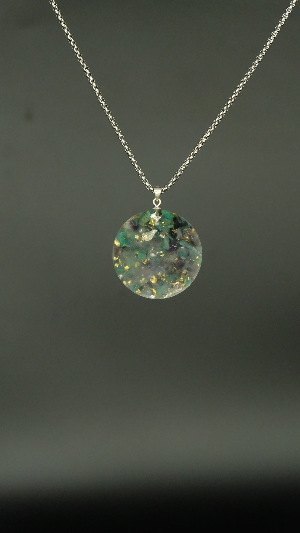 Orgonit Schmuck Anhänger Talisman Amulett mit Chrysokol und Blattgold von Hand gefertigt in Deutschland UNIKAT Anfertigung