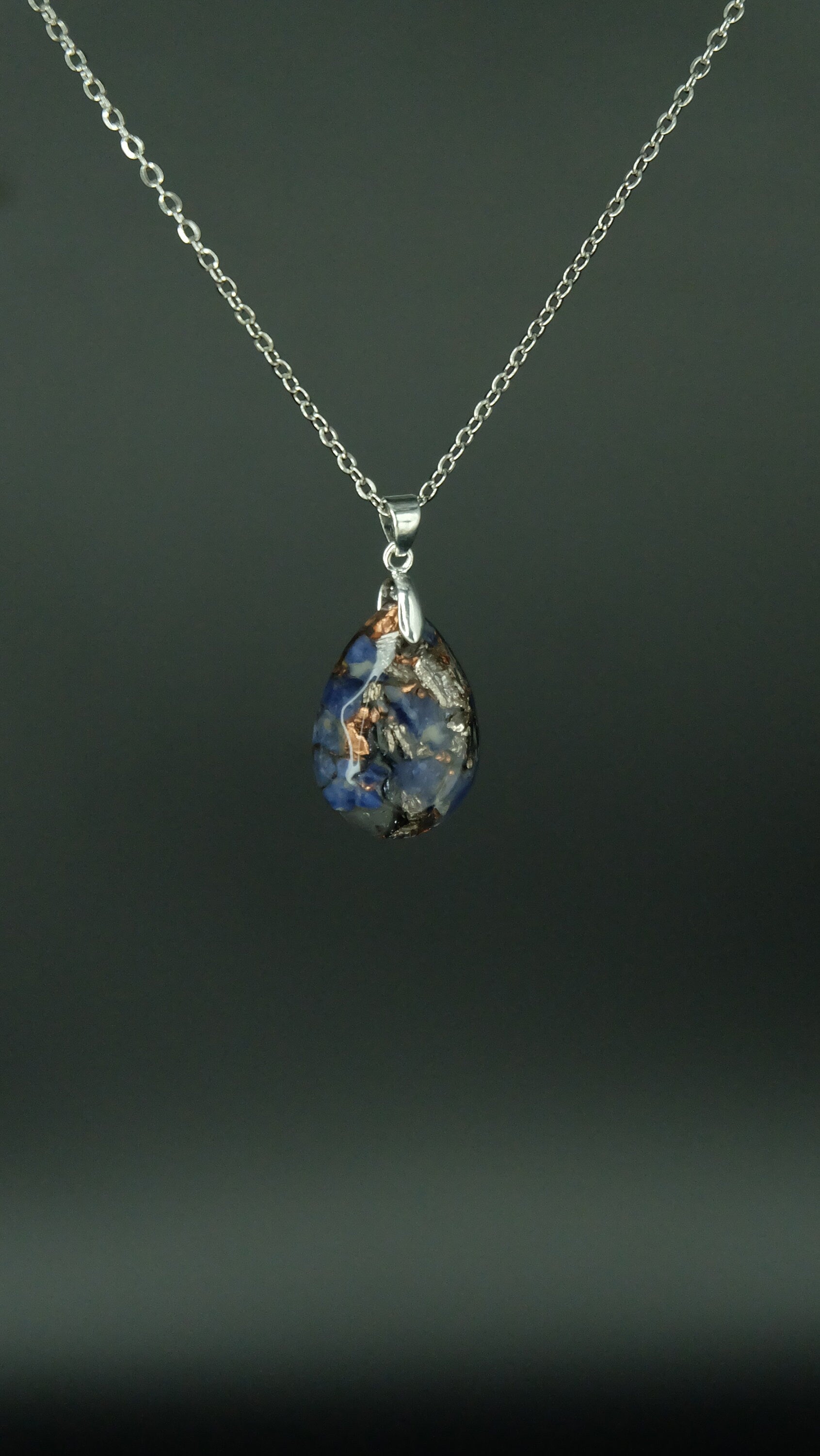 Sodalith Orgonit Schmuck Anhänger aus 925 Sterling Silber von Hand gefertigt in einer Schmuckmanufaktur in Deutschland