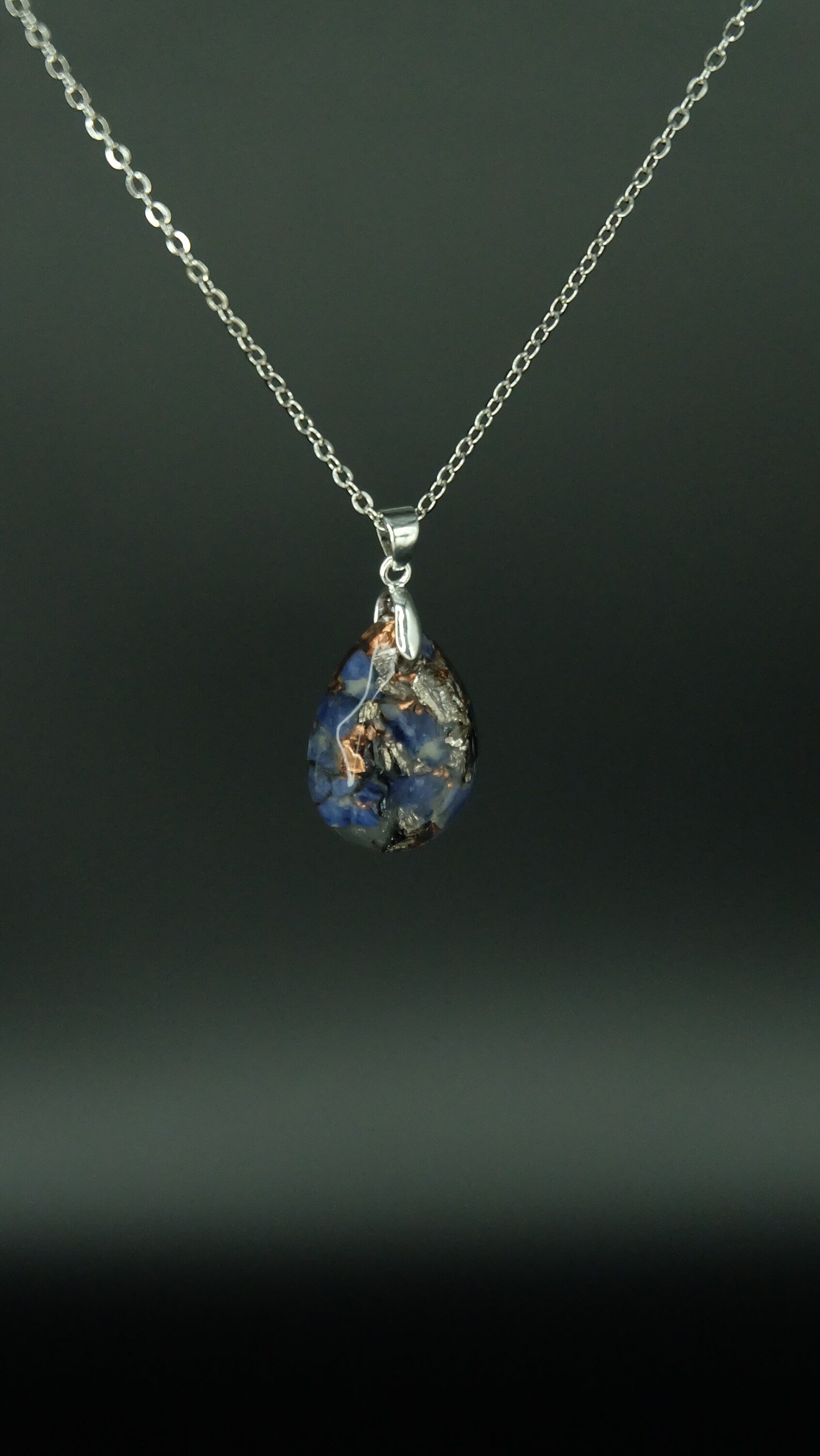 Sodalith Orgonit Schmuck Anhänger aus 925 Sterling Silber von Hand gefertigt in einer Schmuckmanufaktur in Deutschland