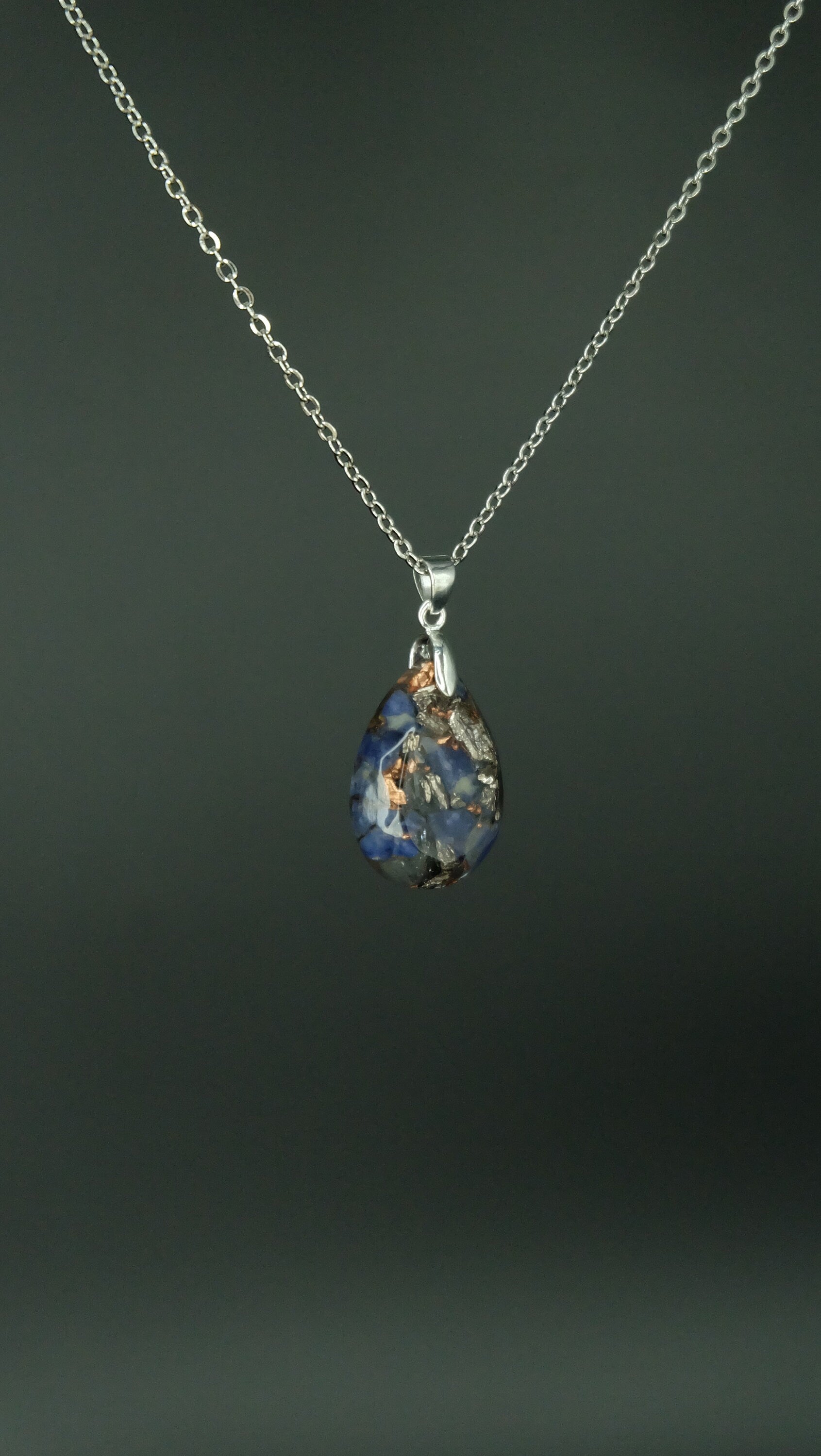Sodalith Orgonit Schmuck Anhänger aus 925 Sterling Silber von Hand gefertigt in einer Schmuckmanufaktur in Deutschland