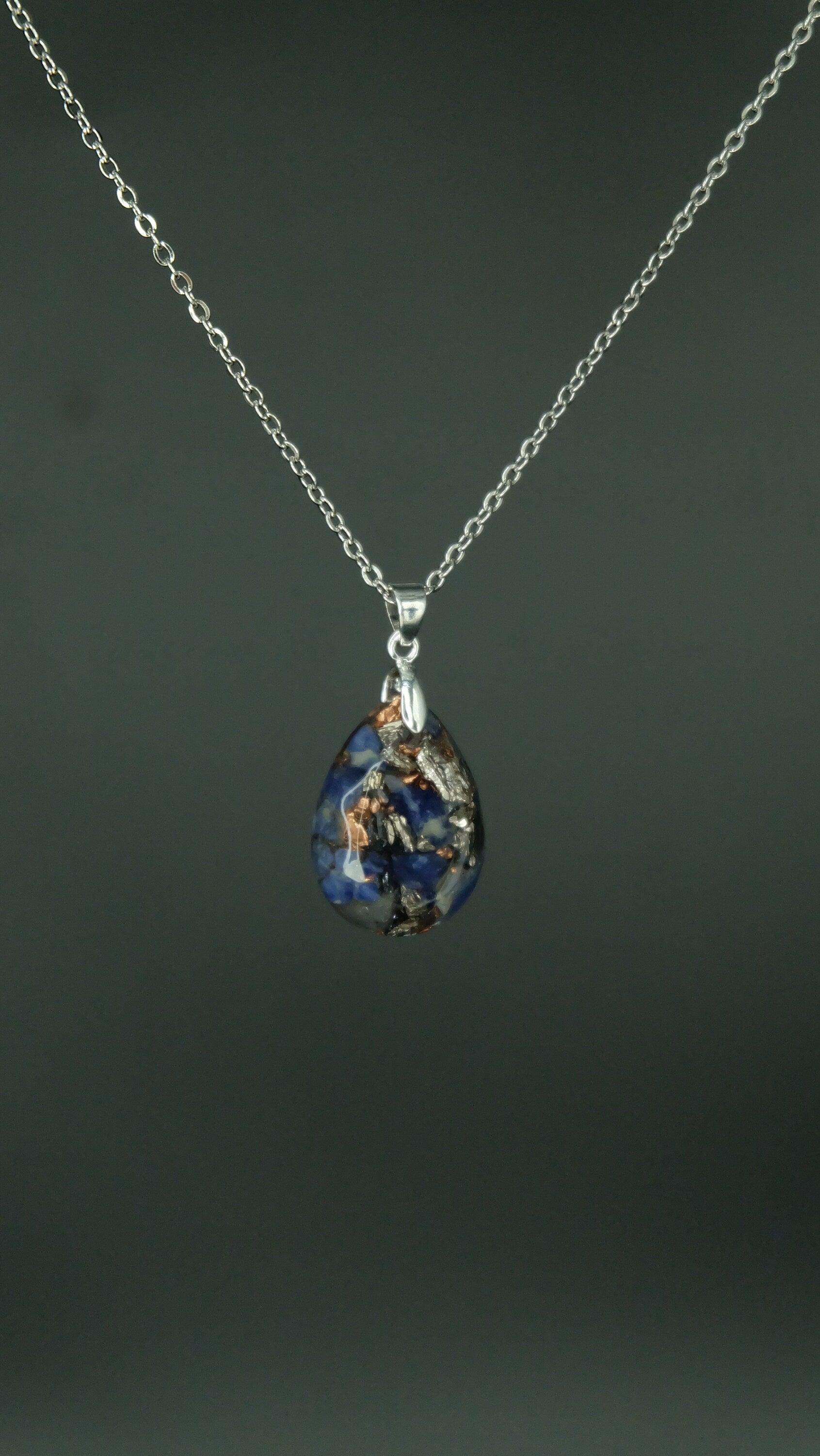 Sodalith Orgonit Schmuck Anhänger aus 925 Sterling Silber von Hand gefertigt in einer Schmuckmanufaktur in Deutschland