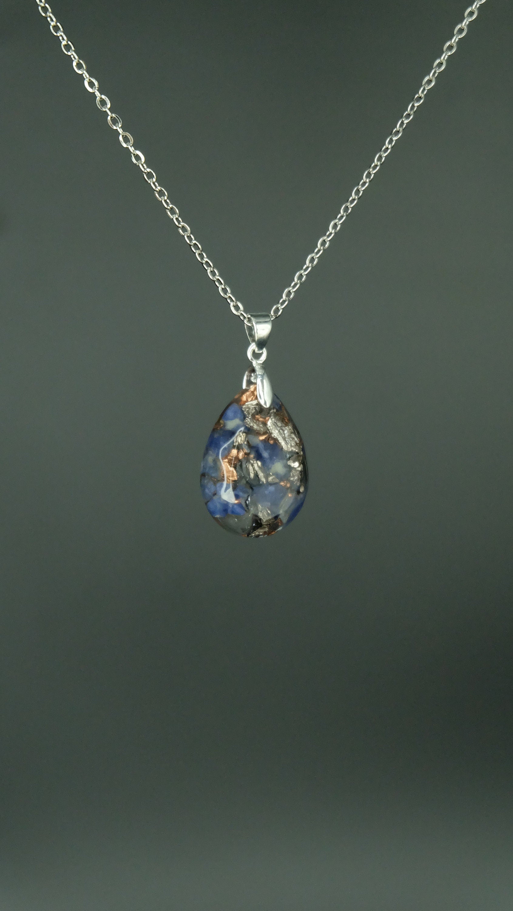 Sodalith Orgonit Schmuck Anhänger aus 925 Sterling Silber von Hand gefertigt in einer Schmuckmanufaktur in Deutschland