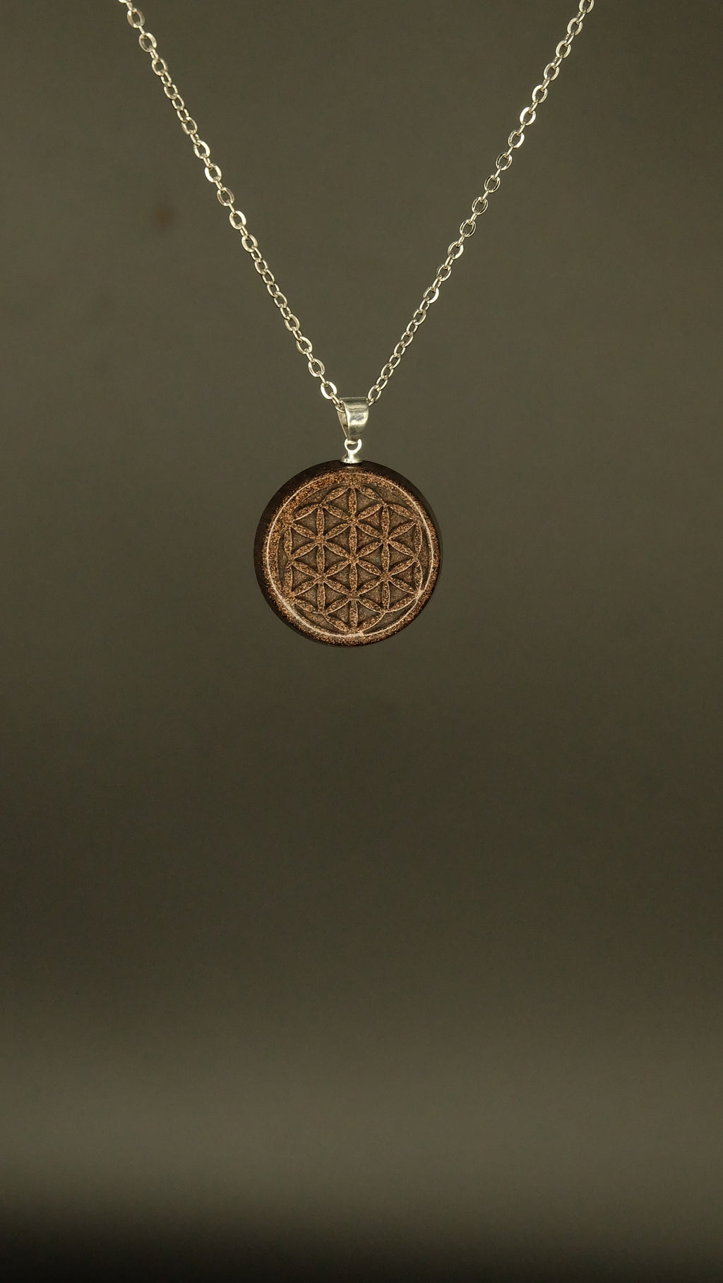 Blume des Lebens Handgefertigter Talisman Amulett Orgonit Anhänger Heilige Geometrie Spiritueller Schmuck