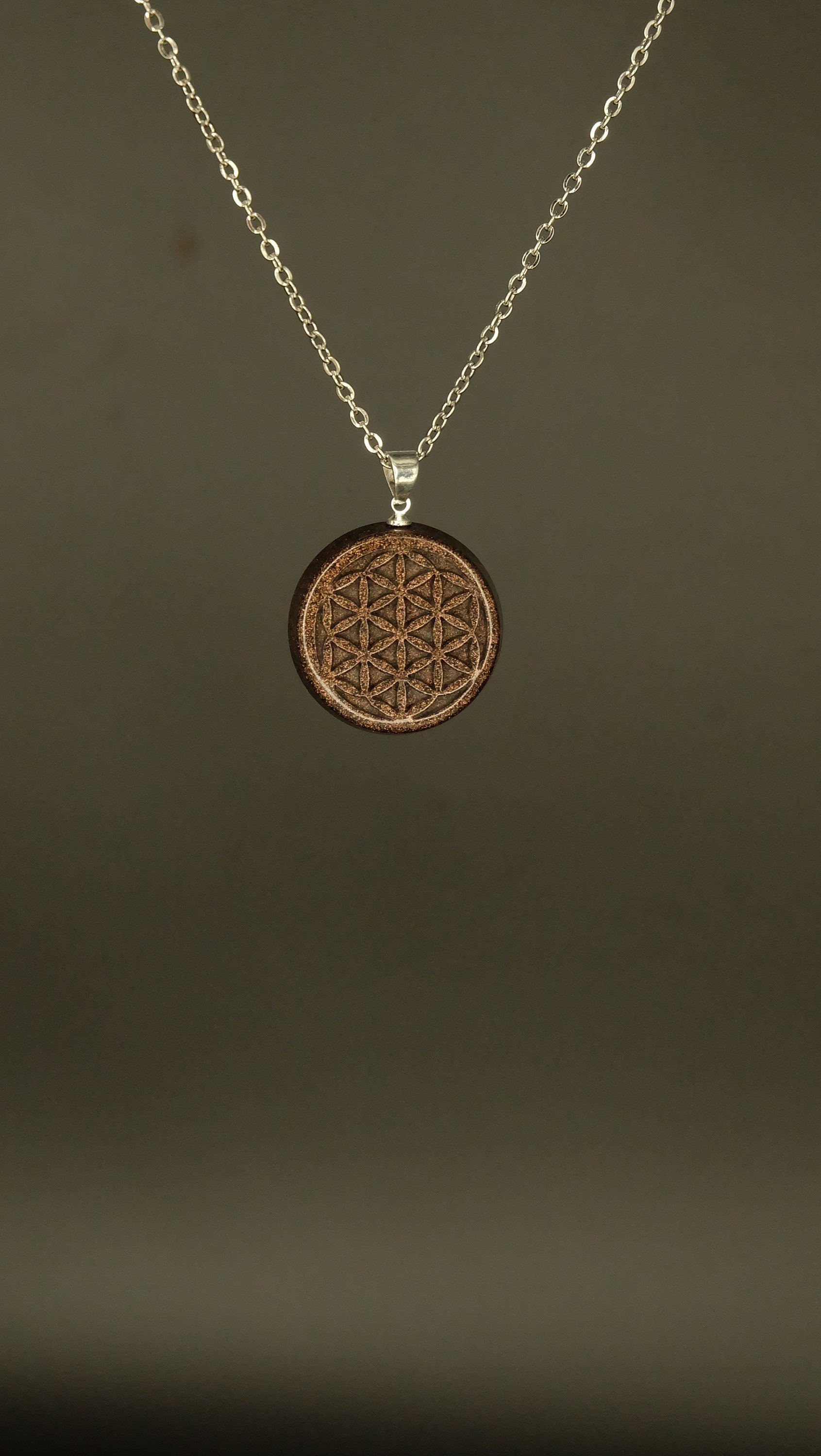 Blume des Lebens Handgefertigter Talisman Amulett Orgonit Anhänger Heilige Geometrie Spiritueller Schmuck