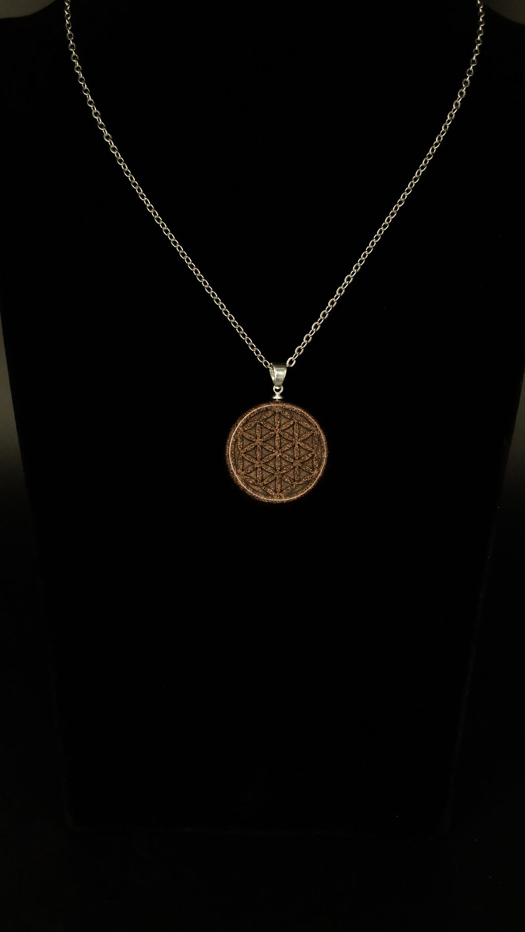 Blume des Lebens Handgefertigter Talisman Amulett Orgonit Anhänger Heilige Geometrie Spiritueller Schmuck