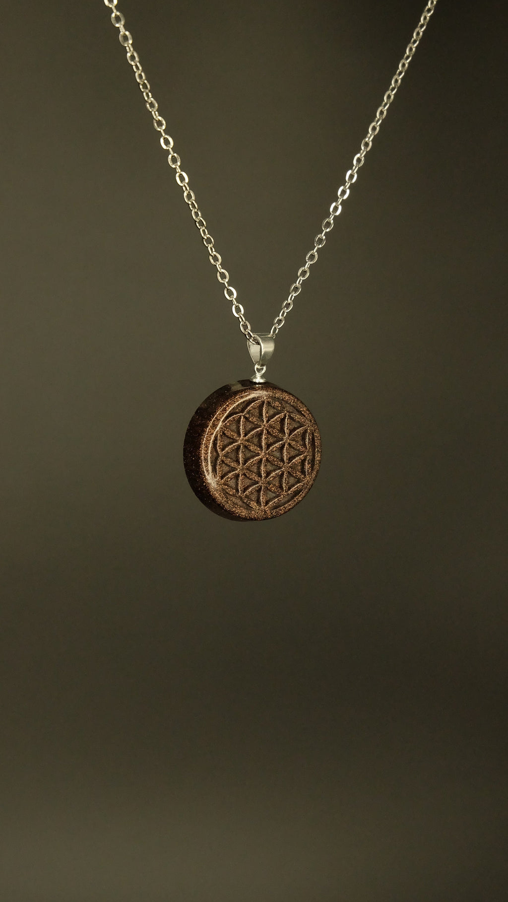 Blume des Lebens Handgefertigter Talisman Amulett Orgonit Anhänger Heilige Geometrie Spiritueller Schmuck