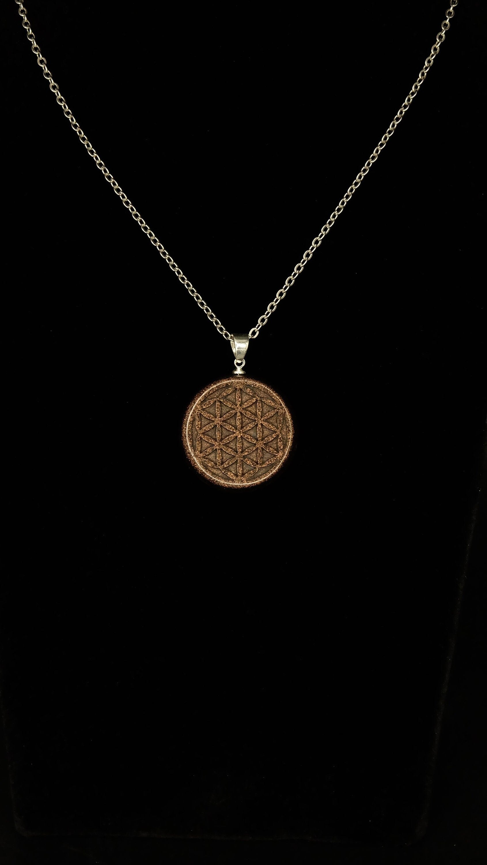 Blume des Lebens Handgefertigter Talisman Amulett Orgonit Anhänger Heilige Geometrie Spiritueller Schmuck