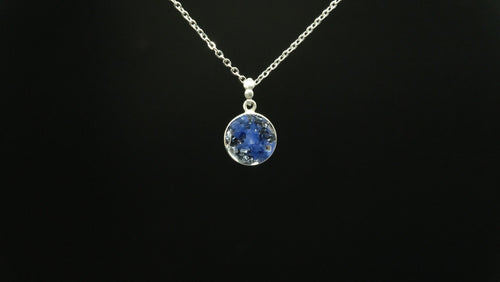 925 Sterling Silber Anhänger mit Halskette von Hand gefertigt aus Sodalith Kunstharz und recycelten Metallen in 10-20mm