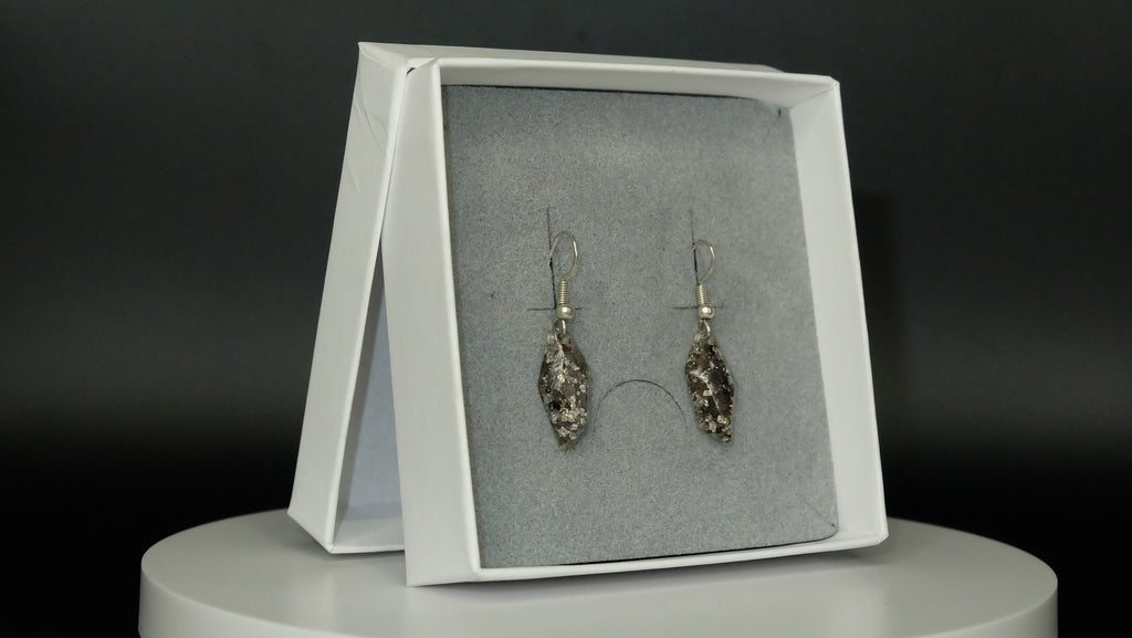 Orgonit Ohrringe aus Tansanit Palladium und Silber Edelstein Ohrringe