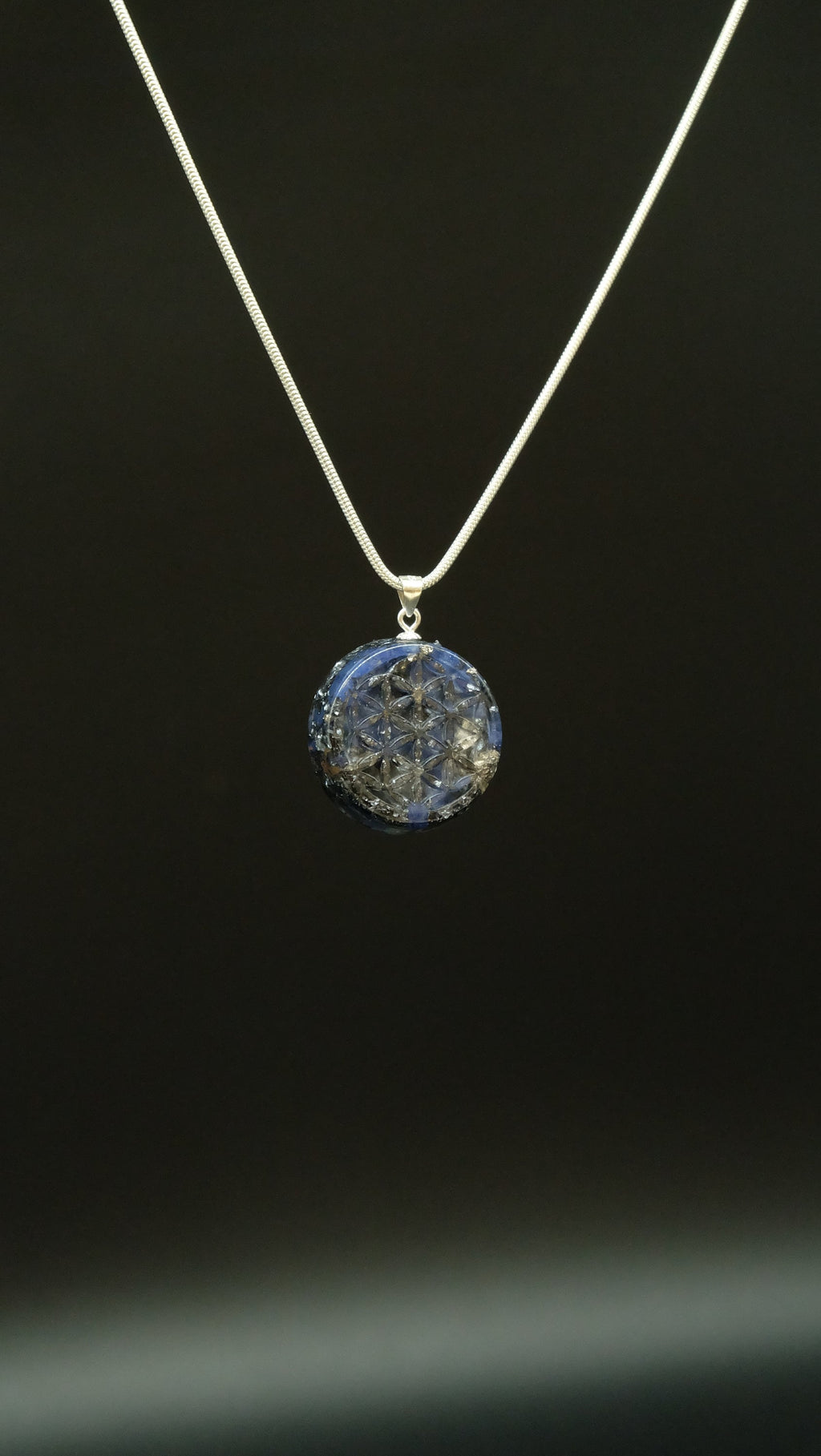 Lebensblume Edelstein Schmuckanhänger Handgefertigtes Amulett Orgonit Heilige Geometrie Spiritueller Schmuck