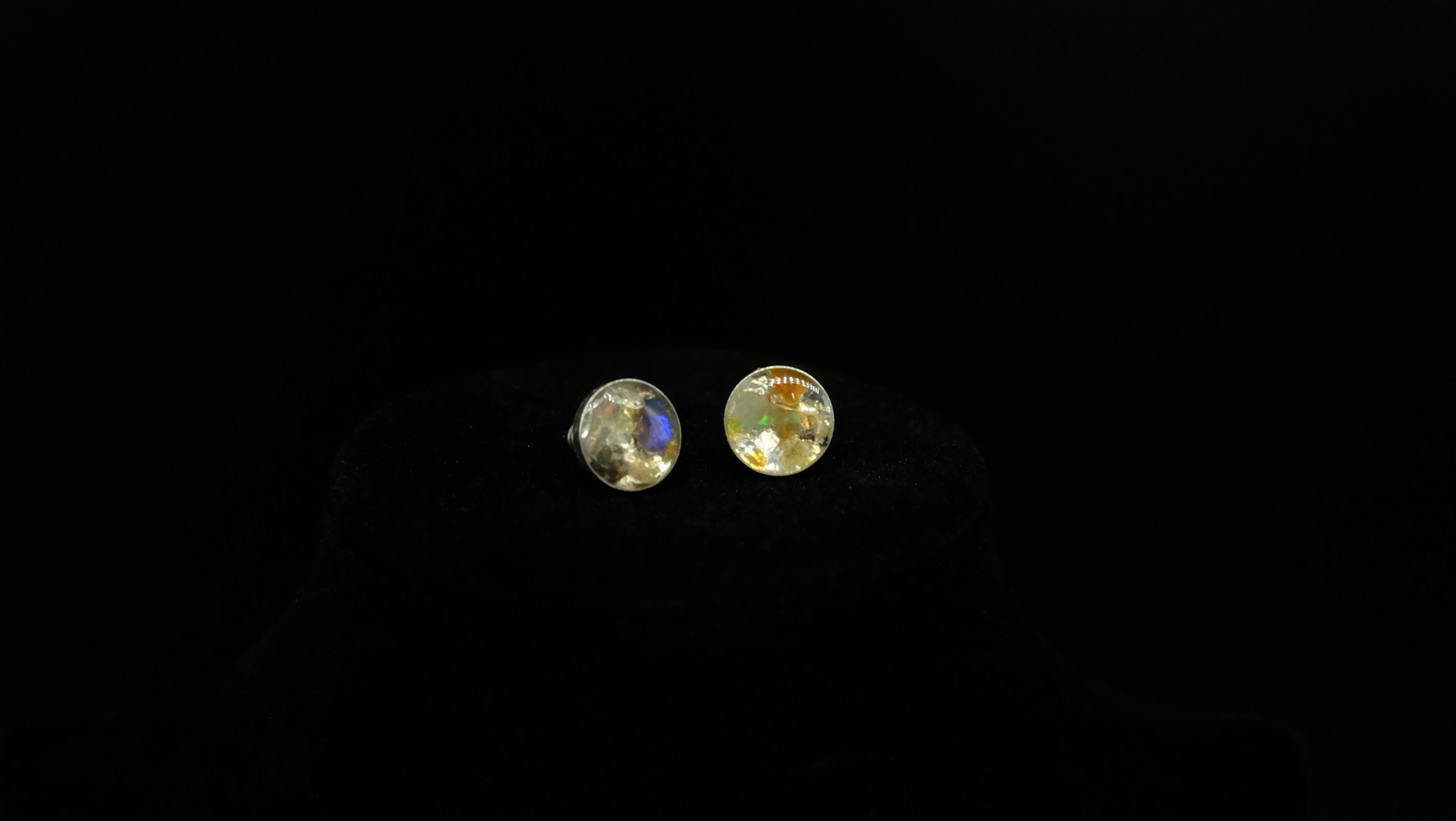 1x Paar Opal 925 Sterling Silber Schmuck Ohrstecker aus modernem Herstellungsverfahren hergestellt in Deutschland mit Edelopal 10mm