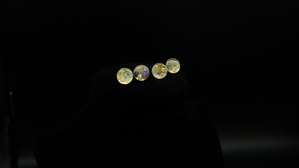 1x Paar Opal 925 Sterling Silber Schmuck Ohrstecker aus modernem Herstellungsverfahren hergestellt in Deutschland mit Edelopal 10mm