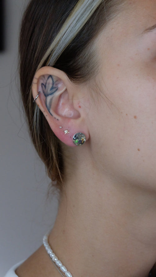 1x Paar Opal 925 Sterling Silber Schmuck Ohrstecker aus modernem Herstellungsverfahren hergestellt in Deutschland mit Edelopal 10mm