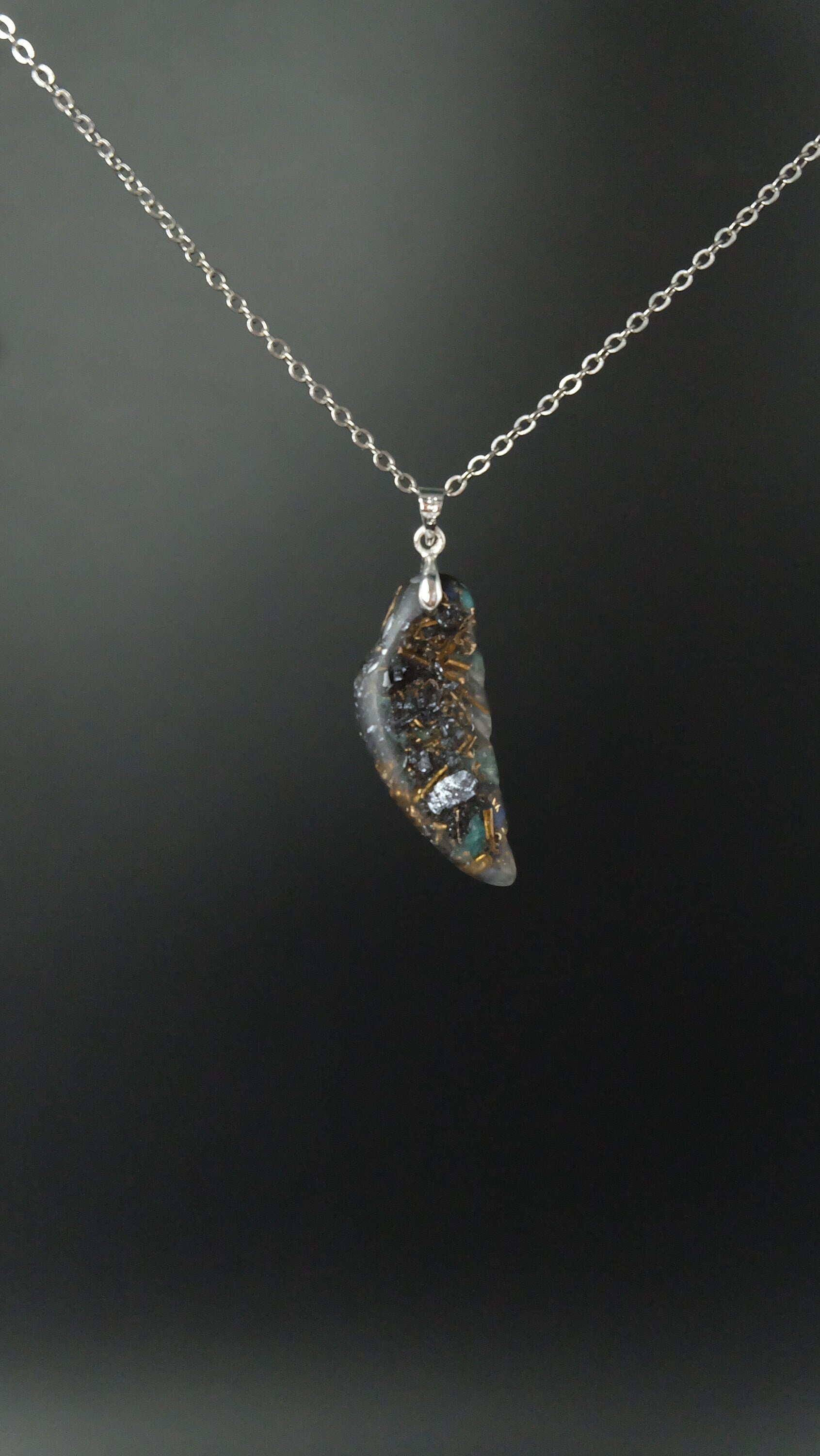 Schutzengel Talisman Orgonit Amulett von Hand gefertigt aus Sodalith und Amazonit