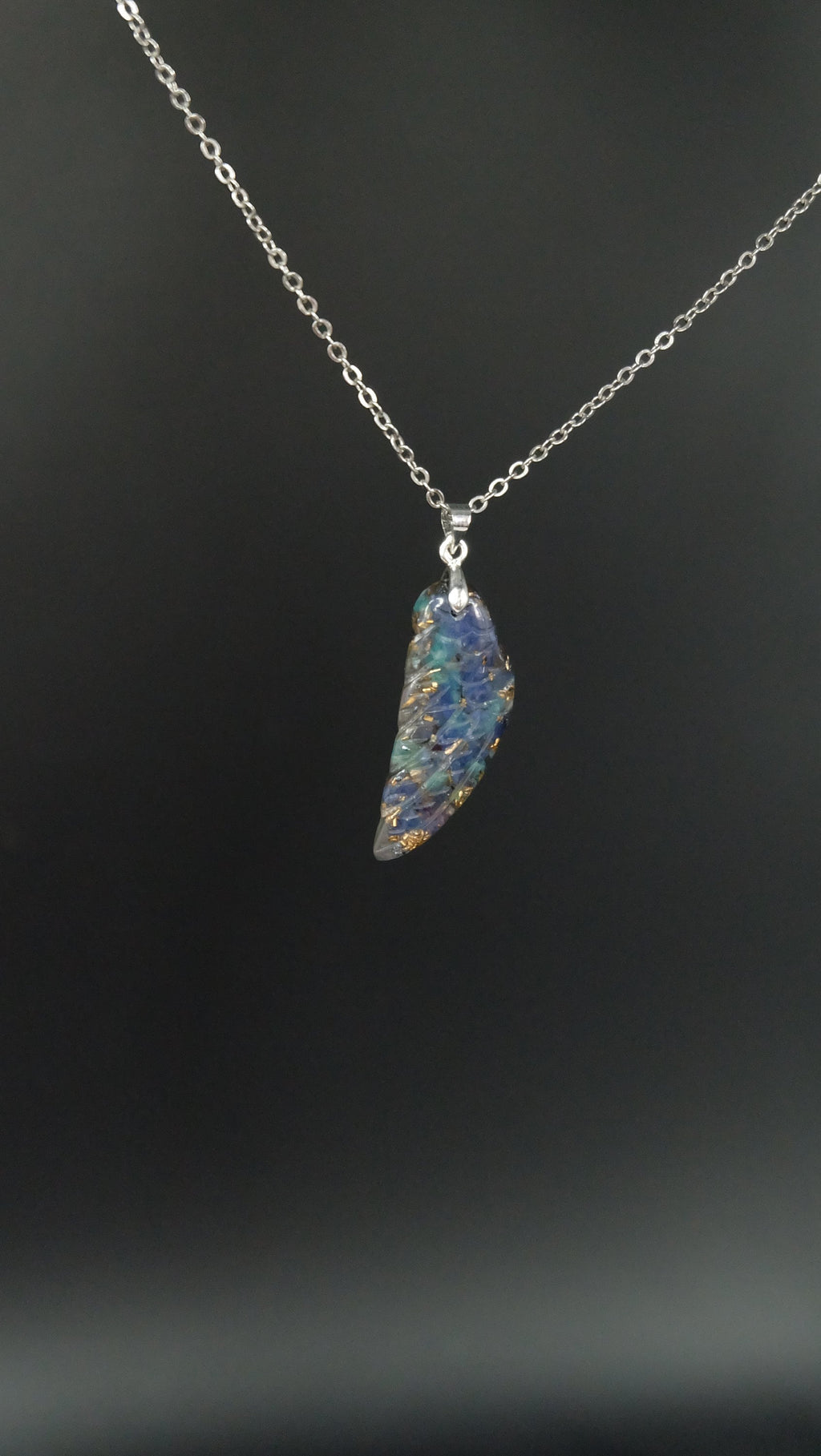 Schutzengel Talisman Orgonit Amulett von Hand gefertigt aus Sodalith und Amazonit