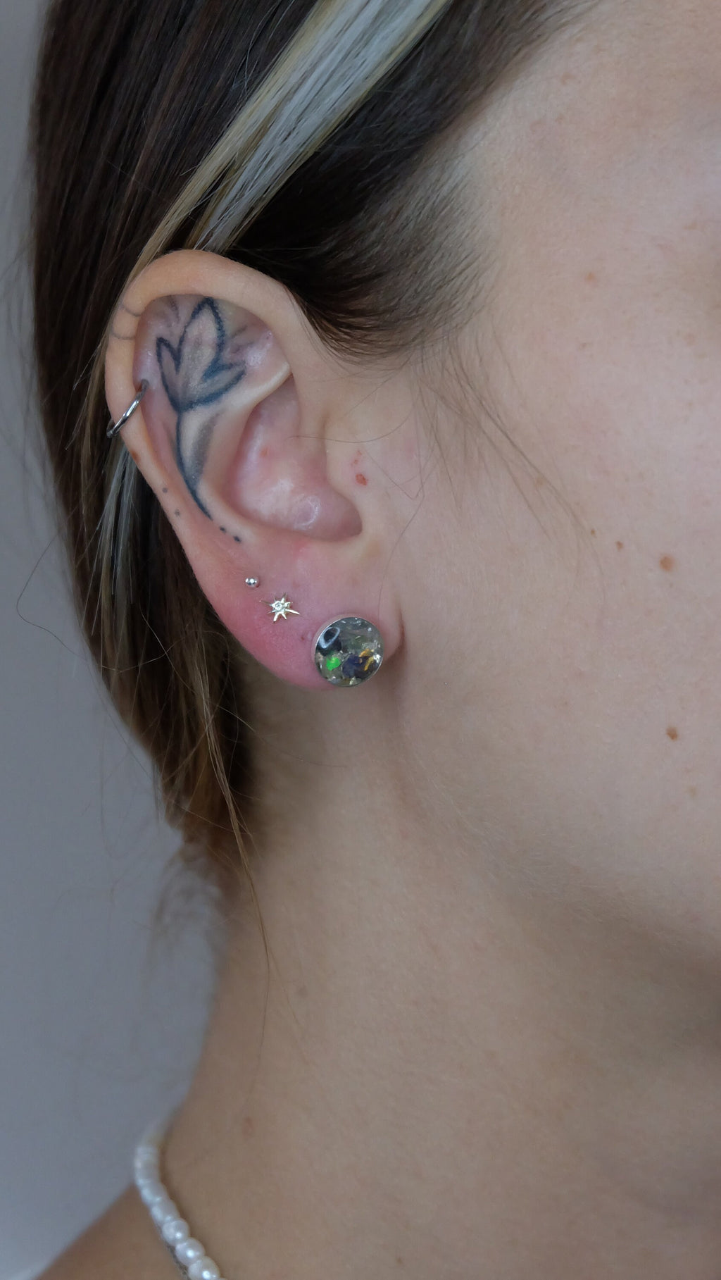 1x Paar Opal 925 Sterling Silber Schmuck Ohrstecker aus modernem Herstellungsverfahren hergestellt in Deutschland mit Edelopal 10mm