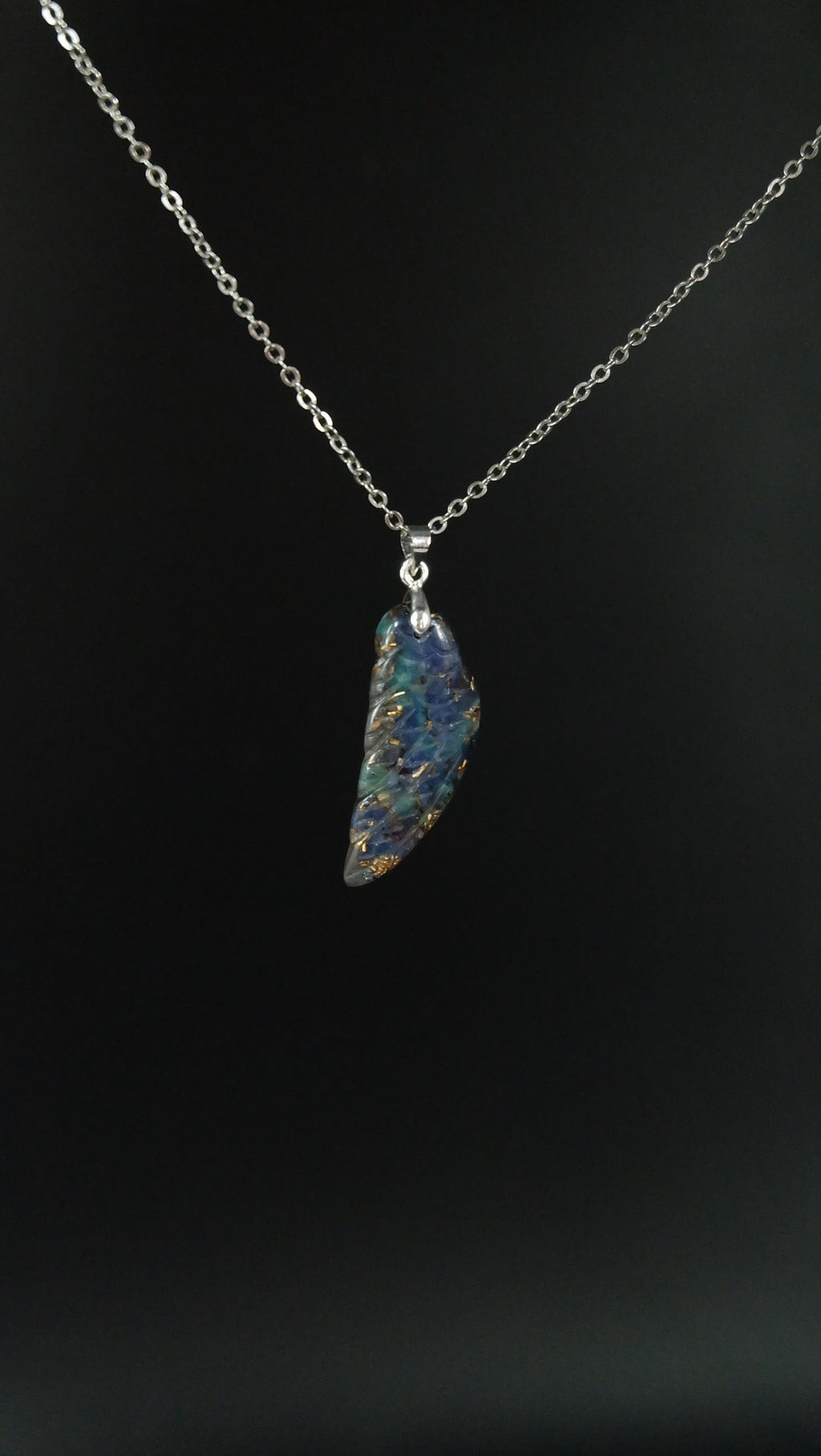 Schutzengel Talisman Orgonit Amulett von Hand gefertigt aus Sodalith und Amazonit