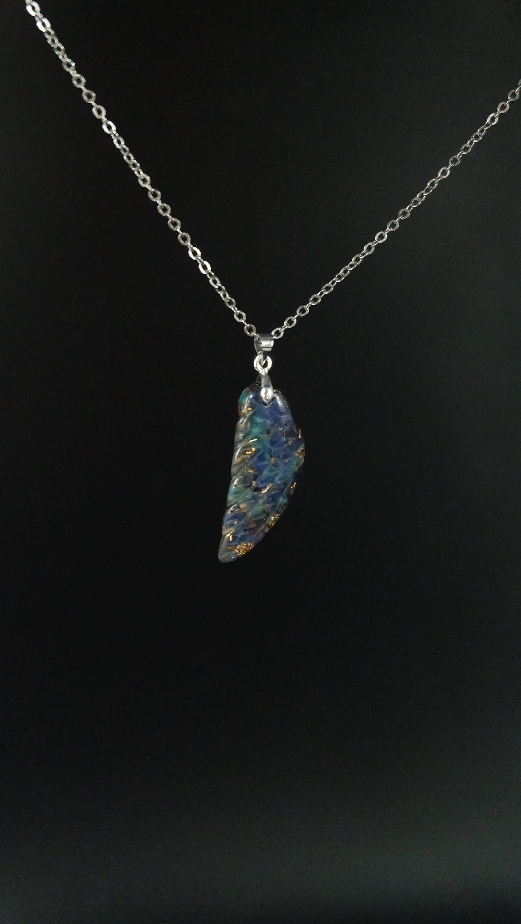 Schutzengel Talisman Orgonit Amulett von Hand gefertigt aus Sodalith und Amazonit