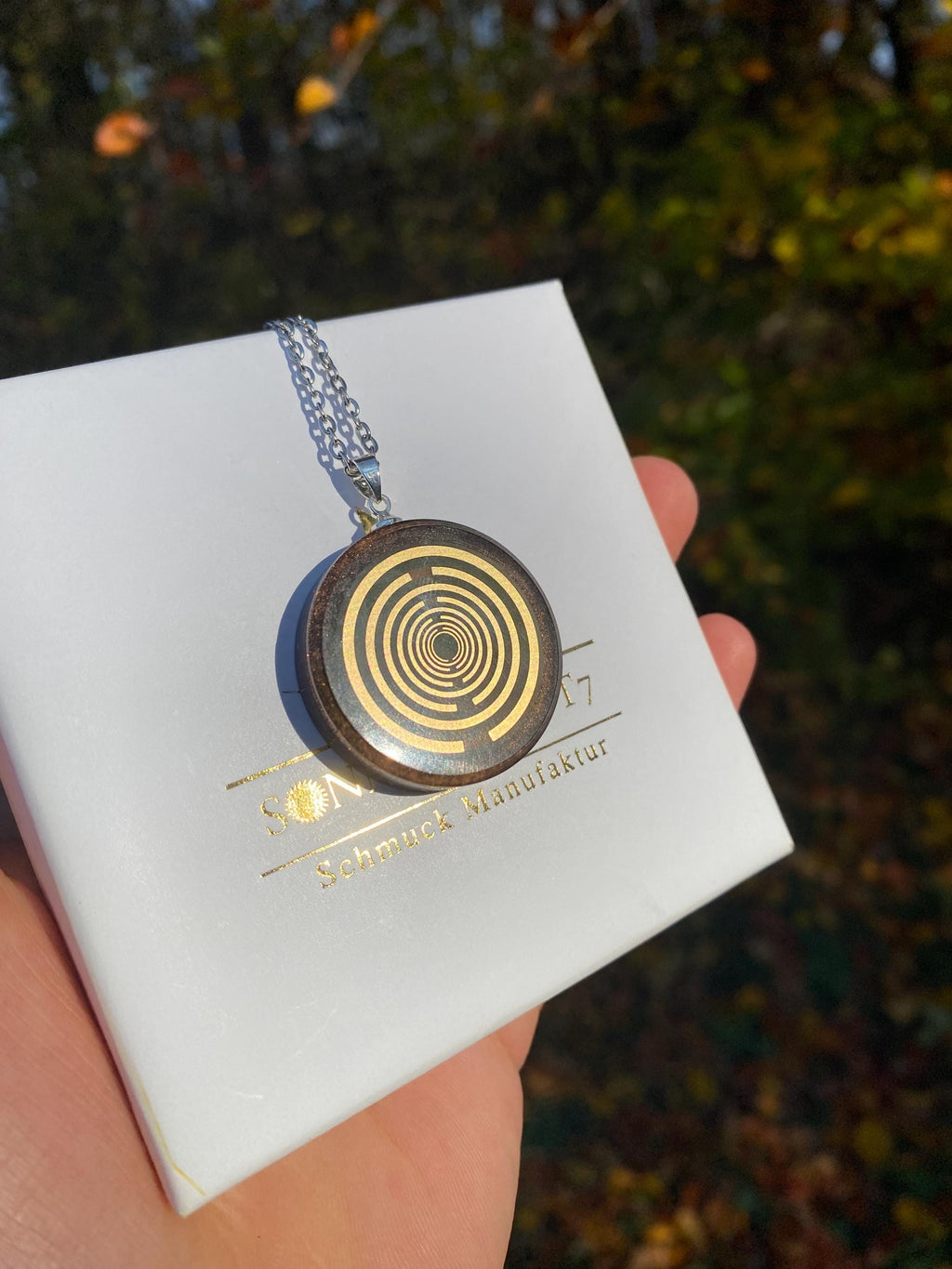 Orgonit Schutzamulett mit Lakhovsky MWO Spirale von Sonnenkraft7® | Anhänger zur Strahlungsabwehr, Aura Reinigung & Schutz vor Störfeldern
