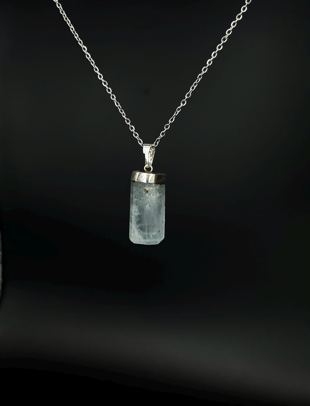 Natürlicher Eisblauer Aquamarin Anhänger mit 925 Sterling Silber Fassung 17x10mm in A-Qualität