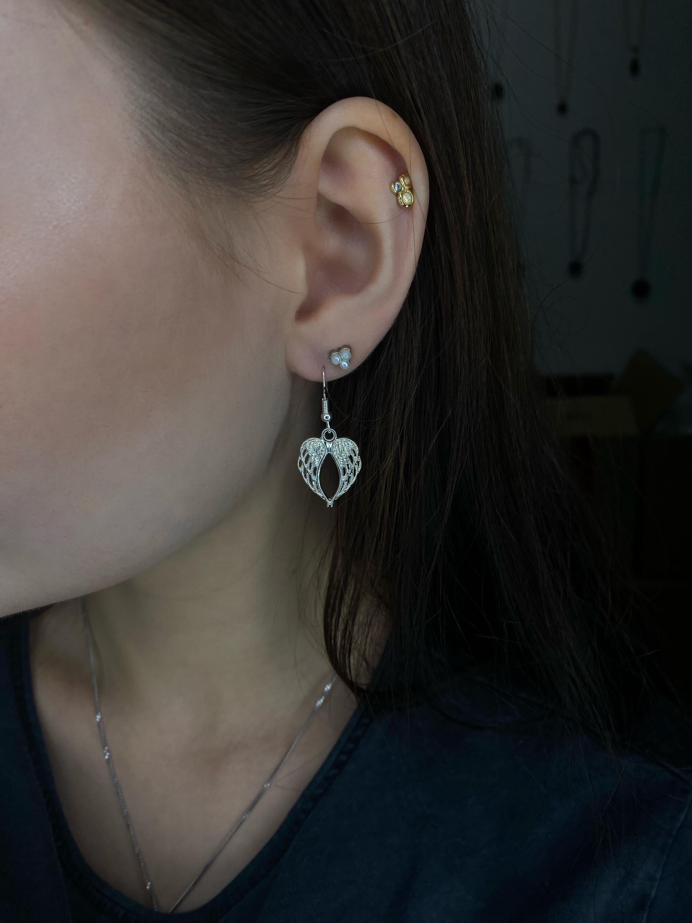 Engelsflügel Ohrringe in 925 Sterling Silber | von Hand gefertigt