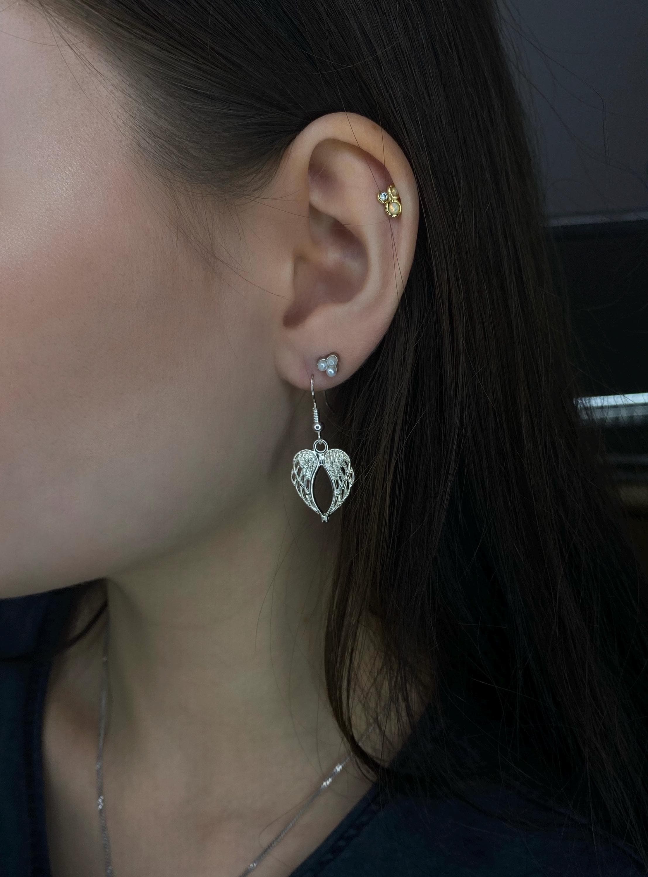 Engelsflügel Ohrringe in 925 Sterling Silber | von Hand gefertigt