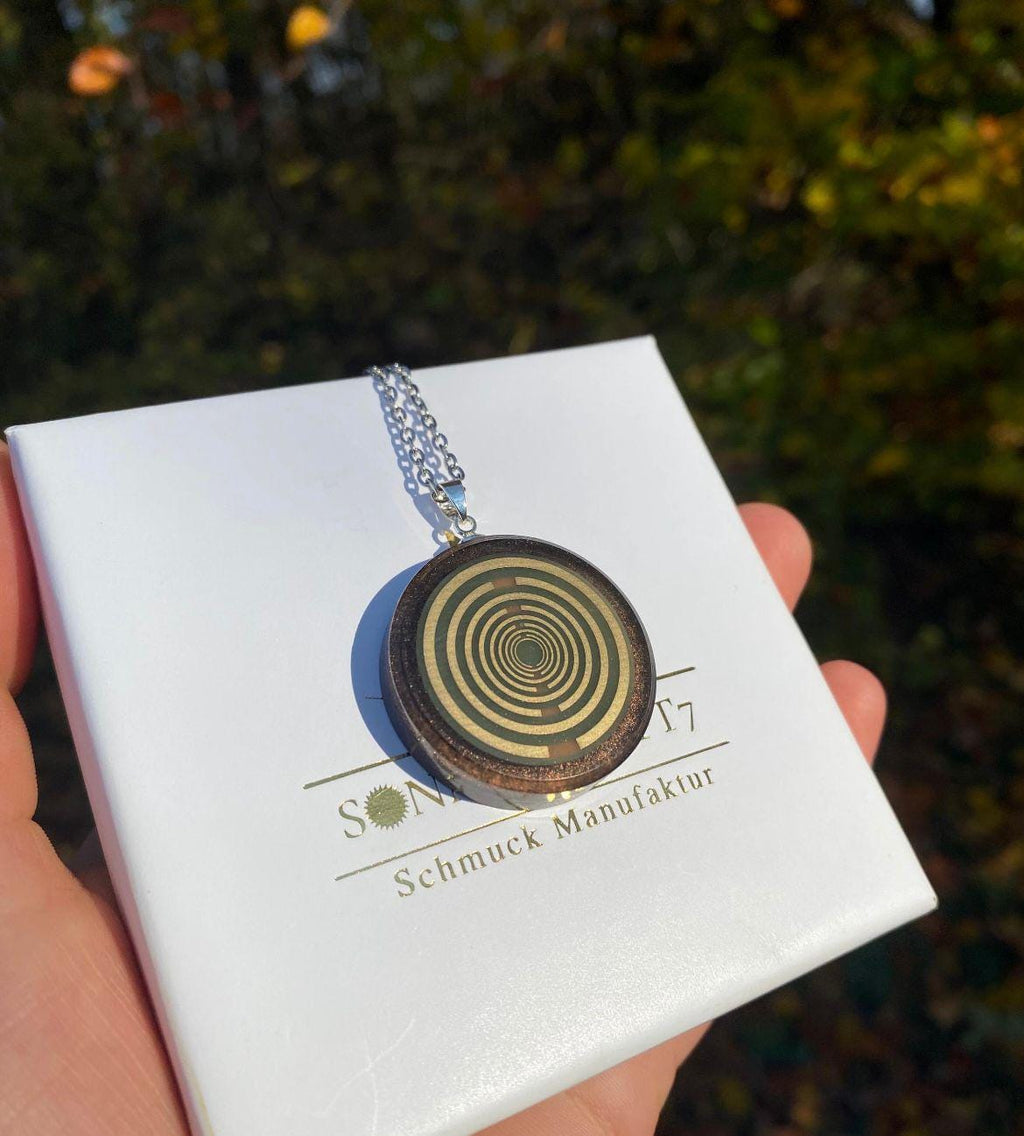 Orgonit Schutzamulett mit Lakhovsky MWO Spirale von Sonnenkraft7® | Anhänger für Schutz vor 5G Strahlen und schädlichen EMF's