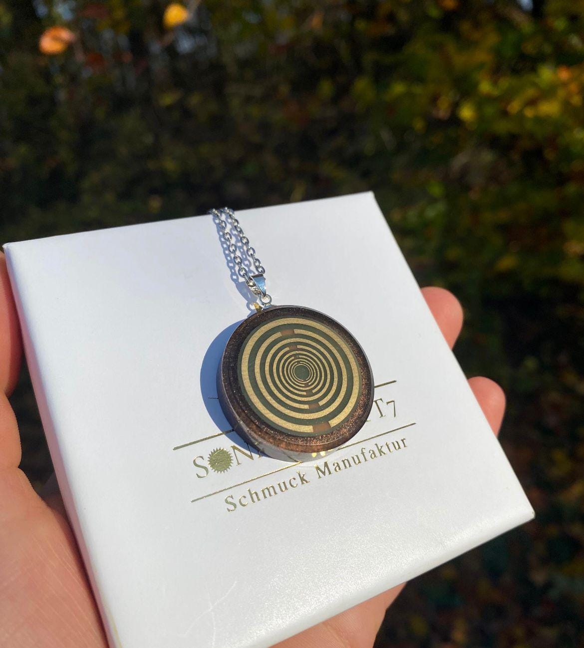 Orgonit Schutzamulett mit Lakhovsky MWO Spirale von Sonnenkraft7® | Anhänger für Schutz vor 5G Strahlen und schädlichen EMF's