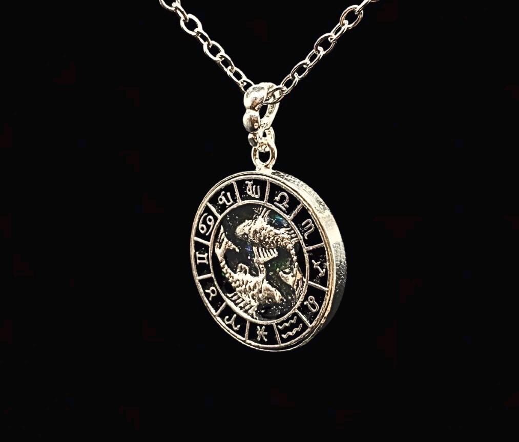 Sternzeichen Amulett mit Edelsteinen des jeweiligen Zeichens | 925 Sterling Silber Orgonit Anhänger von Hand gefertigt | Glücksbringer