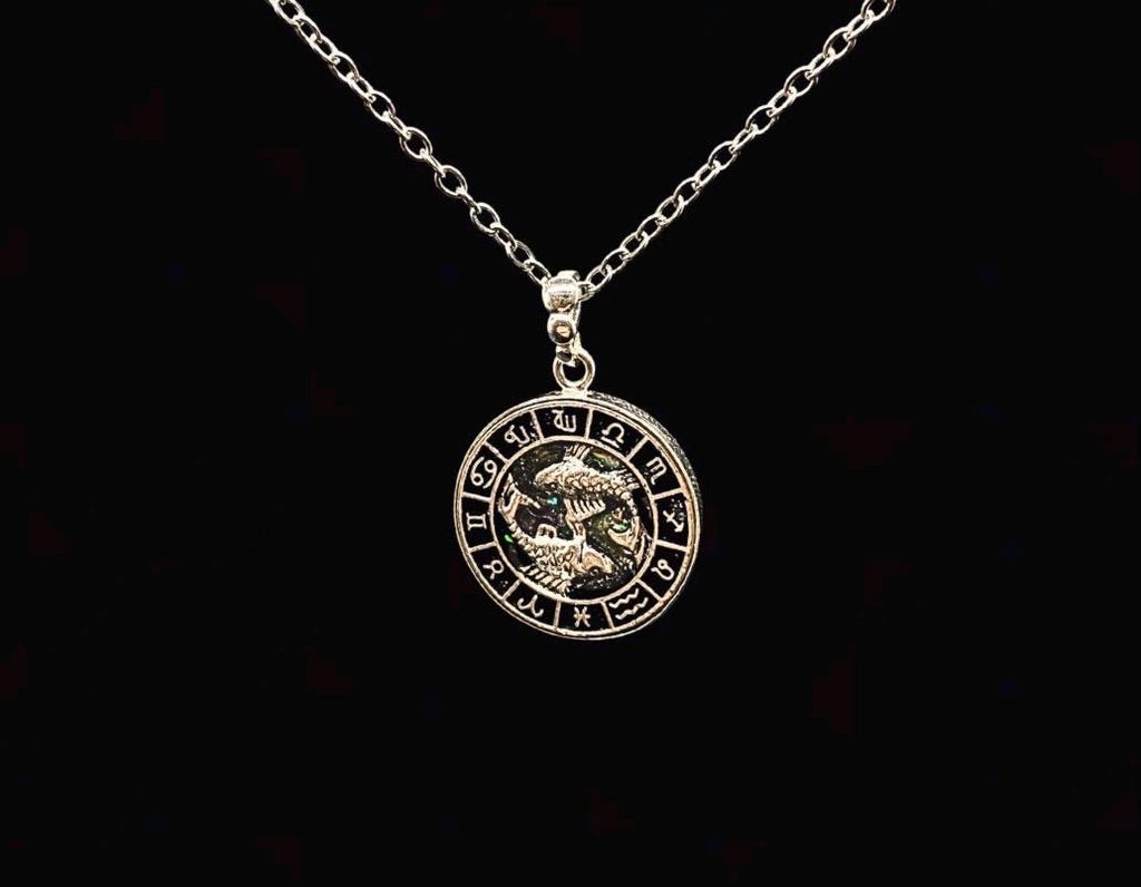 Sternzeichen Amulett mit Edelsteinen des jeweiligen Zeichens | 925 Sterling Silber Orgonit Anhänger von Hand gefertigt | Glücksbringer
