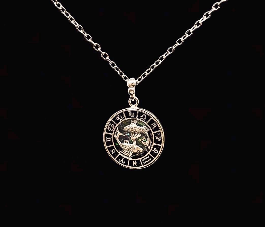 Sternzeichen Amulett mit Edelsteinen des jeweiligen Zeichens | 925 Sterling Silber Orgonit Anhänger von Hand gefertigt | Glücksbringer