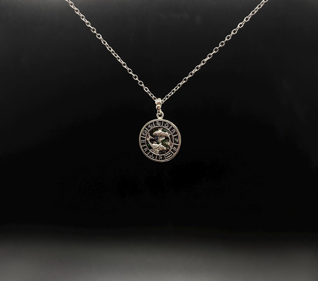 Sternzeichen Amulett mit Edelsteinen des jeweiligen Zeichens | 925 Sterling Silber Orgonit Anhänger von Hand gefertigt | Glücksbringer