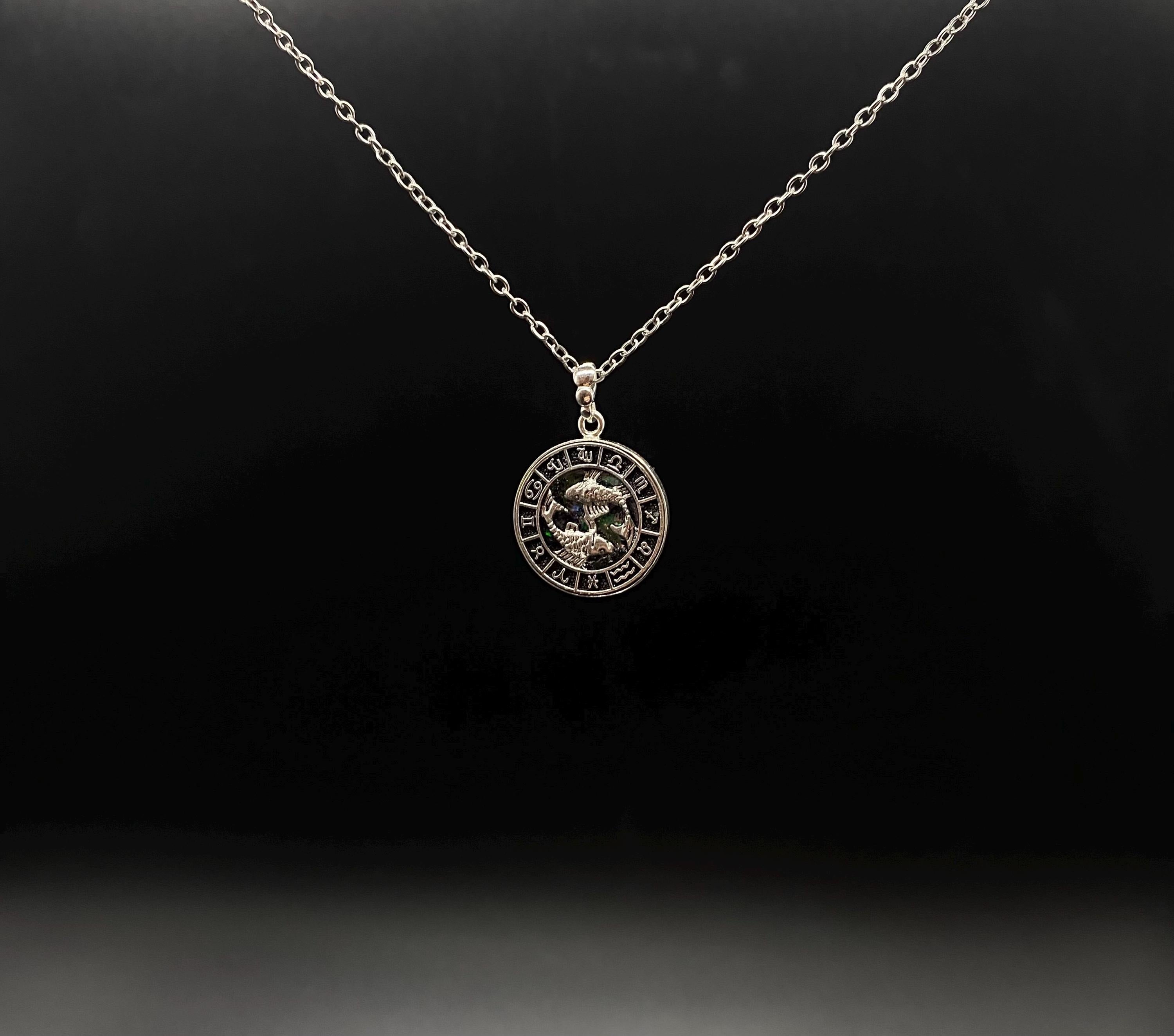 Sternzeichen Amulett mit Edelsteinen des jeweiligen Zeichens | 925 Sterling Silber Orgonit Anhänger von Hand gefertigt | Glücksbringer